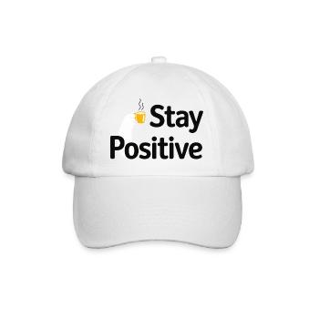 Stay Positive Kaffeetasse - Baseballkappe - Weiß/Weiß - Vorne