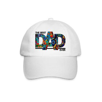 The Best Dad Ever - Colorful Bold Typography - Baseball Cap - white/white - Front