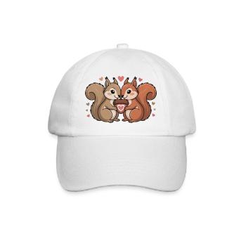 Couple d’écureuils pour la Saint-Valentin - Casquette classique - blanc/blanc - Devant