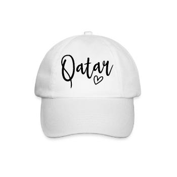 Qatar Heart Women's Love Qatar - Baseballkappe - Weiß/Weiß - Vorne