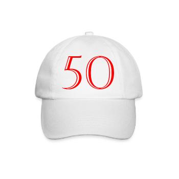 50. 50 JAHRE. 50-JÄHRIGES JUBILÄUM. 50-JÄHRIGES JUBILÄUM. - Baseballkappe - Weiß/Weiß - Vorne