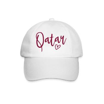 Qatar Heart Women's Love Qatar - Baseballkappe - Weiß/Weiß - Vorne