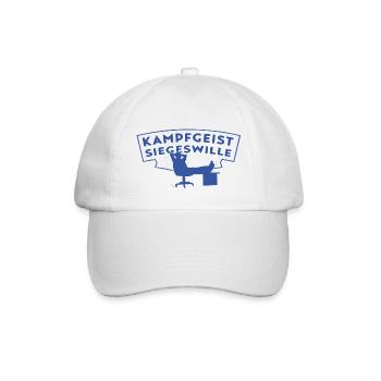 Kampfgeist Siegeswille - Chef im Hocker - Baseballkappe - Weiß/Weiß - Vorne