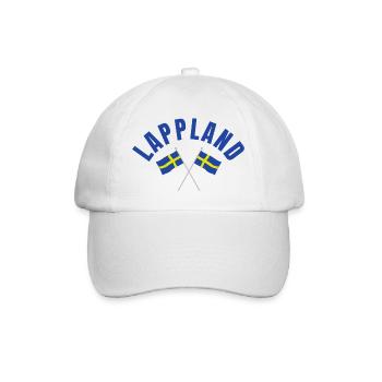 Lappland Zwei schwedische Flaggen - Baseballkappe - Weiß/Weiß - Vorne