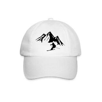 Berge Skifahrer - Baseballkappe - Weiß/Weiß - Vorne