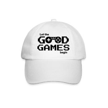 Let the good games begin – Pixel-Controller - Baseballkappe - Weiß/Weiß - Vorne