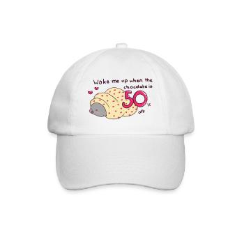 Réveille-moi quand le chocolat est à 50 % de réduction - Casquette classique - blanc/blanc - Devant