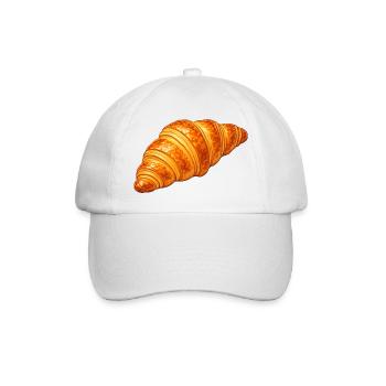 Illustration de croissant pâtisserie dorée - Casquette classique - blanc/blanc - Devant