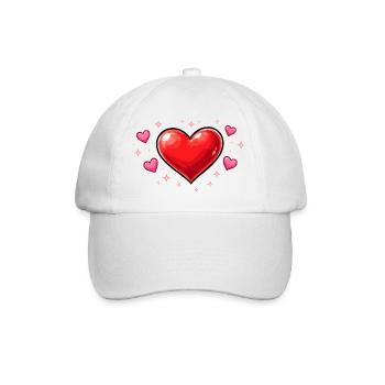 Glitzer Herzliebe Muster - Baseballkappe - Weiß/Weiß - Vorne