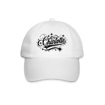 Charlotte name first last family - Baseball Cap - white/white - Front