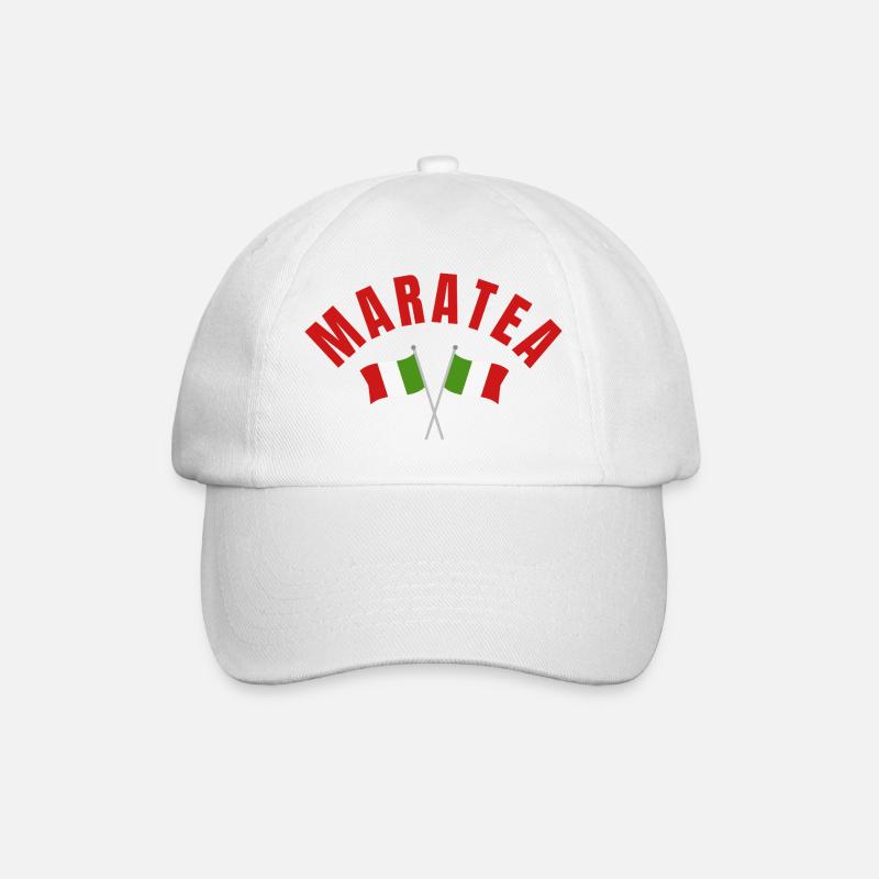 Maratea: Crossed Italian Flags - Baseball Cap - white/white