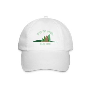 Bear style in the forest illustration - Baseball Cap - white/white - Front
