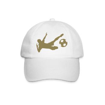 Silhouette minimaliste du joueur de football sur le côté - Casquette classique - blanc/blanc - Devant