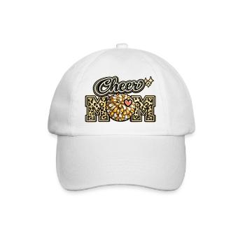 Cheer Mom Leopard Shirt – Muttertagsgeschenk - Baseballkappe - Weiß/Weiß - Vorne