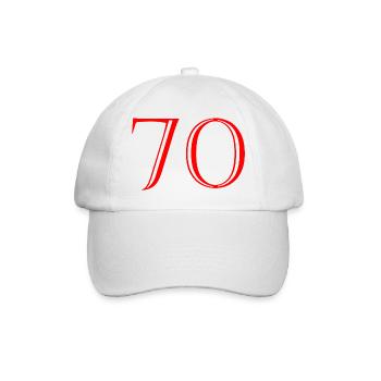 70. 70 ANS. 70e ANNIVERSAIRE. ANNIVERSAIRE 70 ANS. - Casquette classique - blanc/blanc - Devant