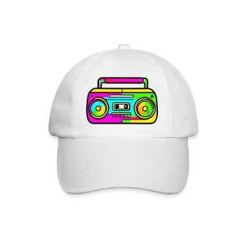 Neon Boombox Pop Art rétro - Casquette classique - blanc/blanc - Devant