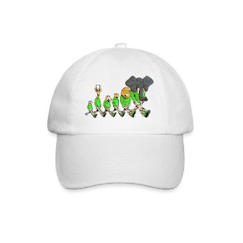 Savannentiere auf einem Spaziergang - Baseballkappe - Weiß/Weiß - Vorne