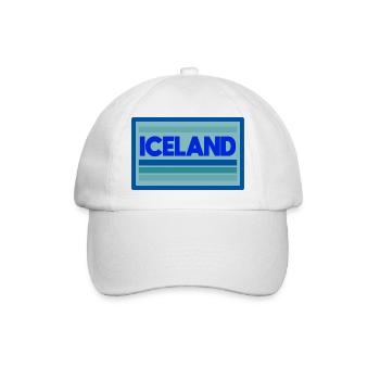 Graphique des bandes bleues islandaises - Casquette classique - blanc/blanc - Devant