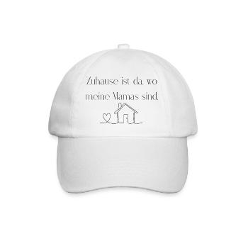 Zuhause ist da, wo meine Mamas sind - Baseballkappe - Weiß/Weiß - Vorne