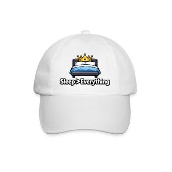 Funny Sleep Lover Crown Bed Design - Baseball Cap - white/white - Front