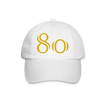 80. 80 JAHRE. 80. JUBILÄUM. 80-JAHRES-JUBILÄUM. - Baseballkappe - Weiß/Weiß - Vorne