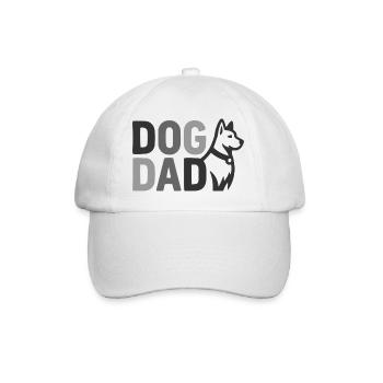 Dog Dad Silhouette – Dog Dad Graphic - Baseball Cap - white/white - Front