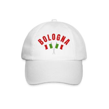 Bologna Emblem with Crossing Italian Flags - Baseball Cap - white/white - Front