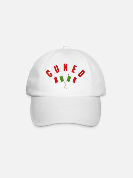 Cuneo Crossed Italian Flags  - Baseball Cap - white/white