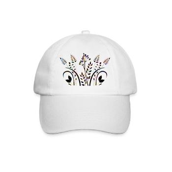 Blumen - Baseballkappe - Weiß/Weiß - Vorne