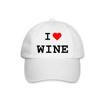 I love Wine - Ich liebe Wein - Baseball Cap - white/white - Front