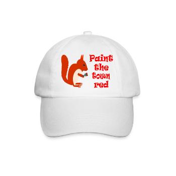 Squirrel Painter: Paint the Town Red - Baseball Cap - white/white - Front