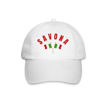 Savona Crossed Italian Flags Emblem - Baseball Cap - white/white - Front