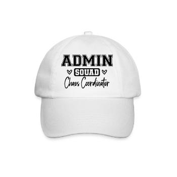 Admin Squad: Farbig Retro Büroteam Geschenk - Baseballkappe - Weiß/Weiß - Vorne