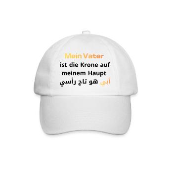 Krone des Lebens: Mein Vater - Baseballkappe - Weiß/Weiß - Vorne