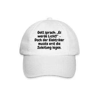 Schlosser Elektriker Weisheiten Werkstatt Humor - Baseballkappe - Weiß/Weiß - Vorne