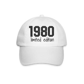 1980 Limited Edition Retro Geburtstag Jahrgang Des - Baseballkappe - Weiß/Weiß - Vorne