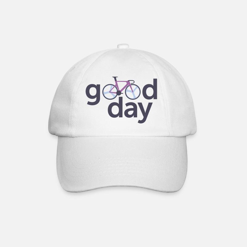 Gute Day Fahrrad Typografie Logo - Baseballkappe - Weiß/Weiß