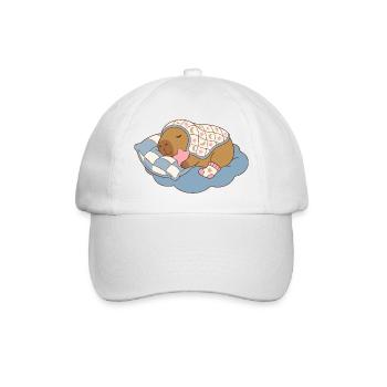 Dreamy Capybara on a  Cloud Blanket - Babywear Art - Baseball Cap - white/white - Front