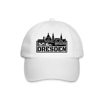 Dresden City Silhouette Landmark Souvenir - Baseball Cap - white/white - Front