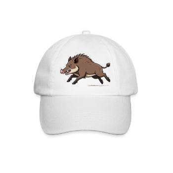 Wildschwein rennt - Baseballkappe - Weiß/Weiß - Vorne