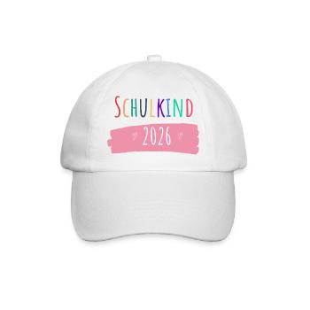 Schulkind 2026 - Baseballkappe - Weiß/Weiß - Vorne