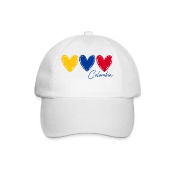 T-shirt Colombie Cœurs Drapeau Fierté - Casquette classique - blanc/blanc - Devant