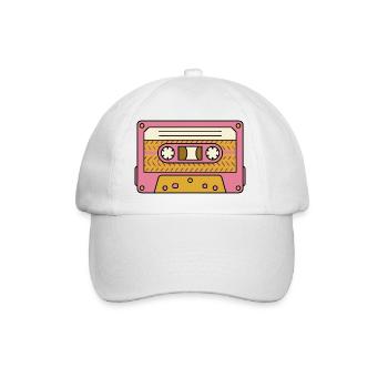 Cassette rétro en rose - Casquette classique - blanc/blanc - Devant