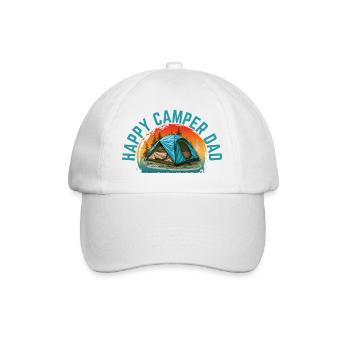 GLÜCKLICHER CAMPER-PAPA - Baseballkappe - Weiß/Weiß - Vorne