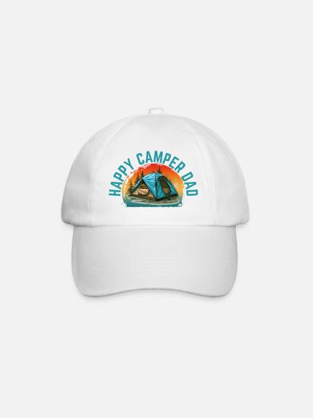 GLÜCKLICHER CAMPER-PAPA - Baseballkappe - Weiß/Weiß