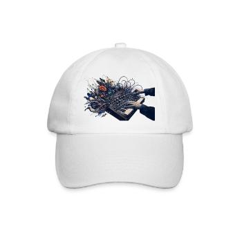 Abstrakte florale Tastatur und Klangenergie - Baseballkappe - Weiß/Weiß - Vorne