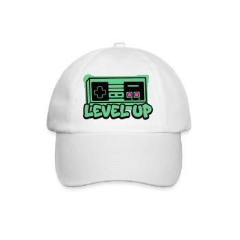 Level Up Controller Icon - Baseballkappe - Weiß/Weiß - Vorne