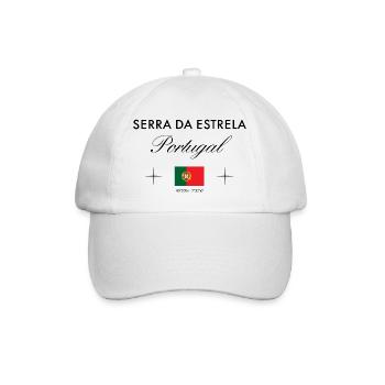 Serra da Estrela Portugal Koordinaten Reise - Baseballkappe - Weiß/Weiß - Vorne