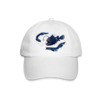 Kosmos-Blauer Sternenfisch - Baseballkappe - Weiß/Weiß - Vorne
