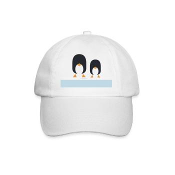 Geometric Black Penguins Duo - Baseball Cap - white/white - Front